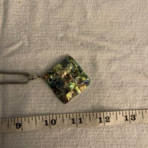 Natural Mosaic Abalone Shell Pendant Beads Necklace Handmade Women Jewelry